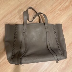 All Saints Leather Handbag in Taupe